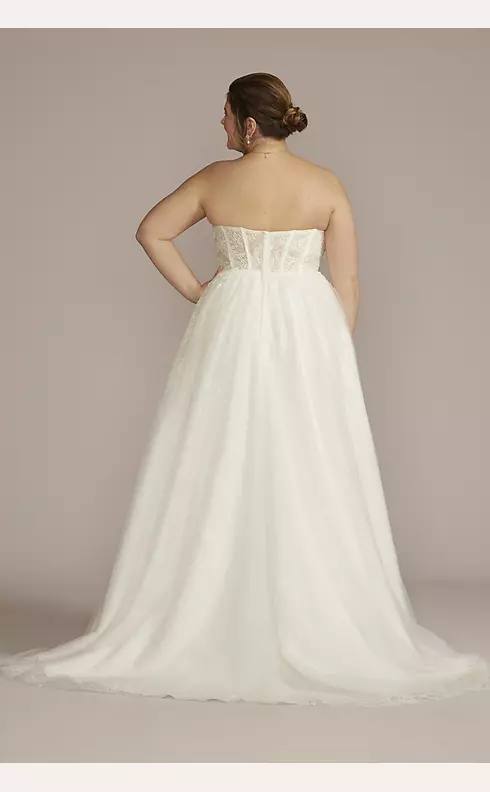 Floral Applique Corset Bodice Wedding Gown Image 3