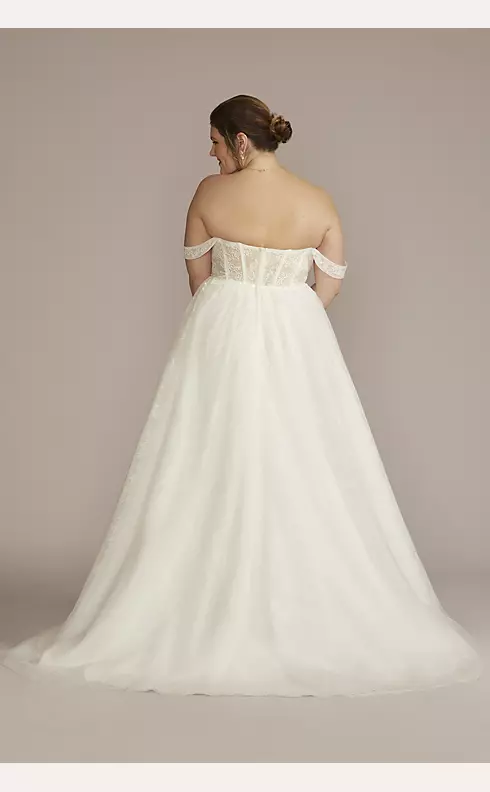 Floral Applique Corset Bodice Wedding Gown Image 4