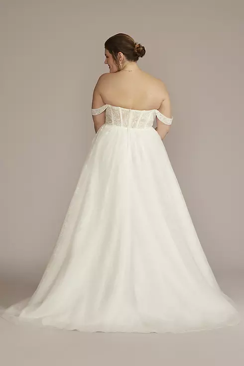 Floral Applique Corset Bodice Wedding Gown Image 4