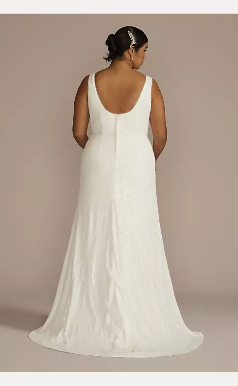 Allover Sequin A-Line Scoop Back Wedding Dress Image 2