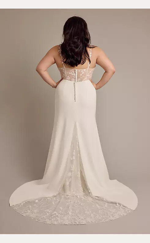 Crepe Mermaid Wedding Dress with Appliques Image 2