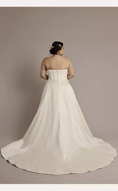 Satin Strapless Ball Gown Wedding Dress Image 2