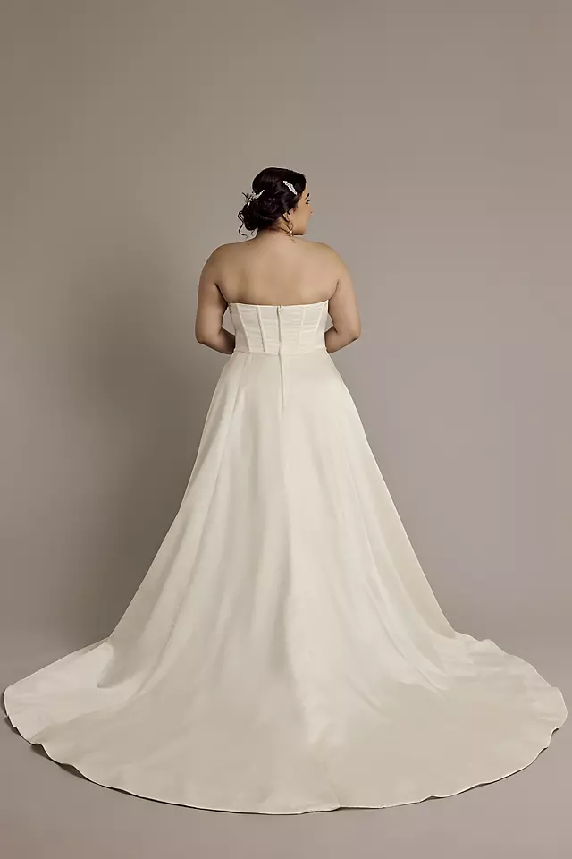 Satin Strapless Ball Gown Wedding Dress Image 2