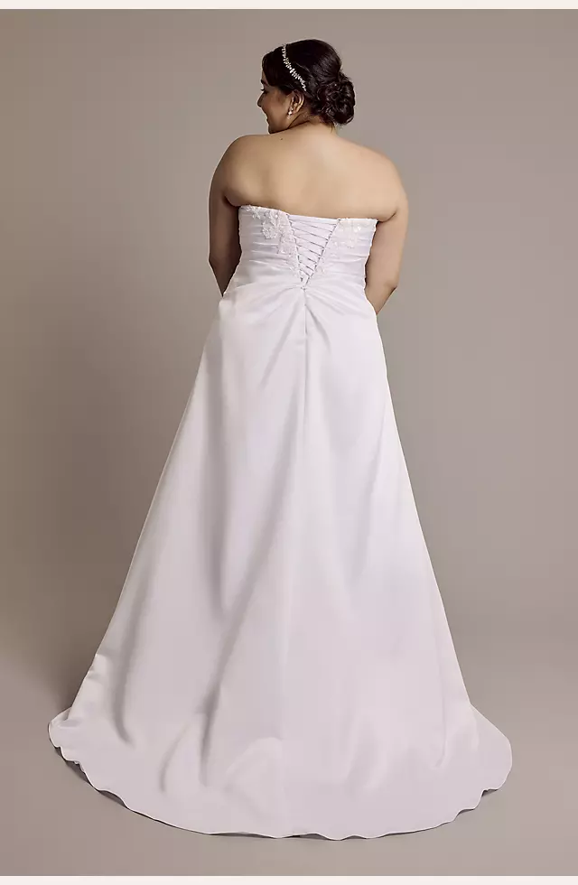 Beaded Satin Sweetheart A-Line Wedding Dress Image 2