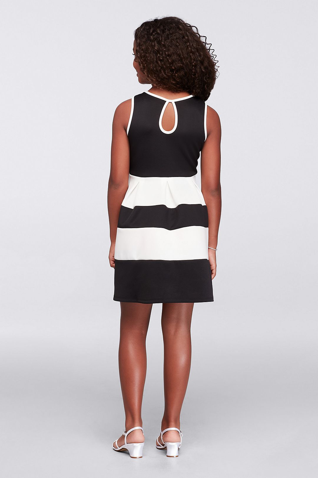 Striped Knit Fit-and-Flare Dress Image 2