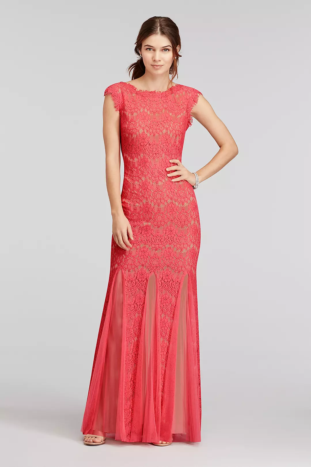 Long Lace Dress with Scoop Back Image