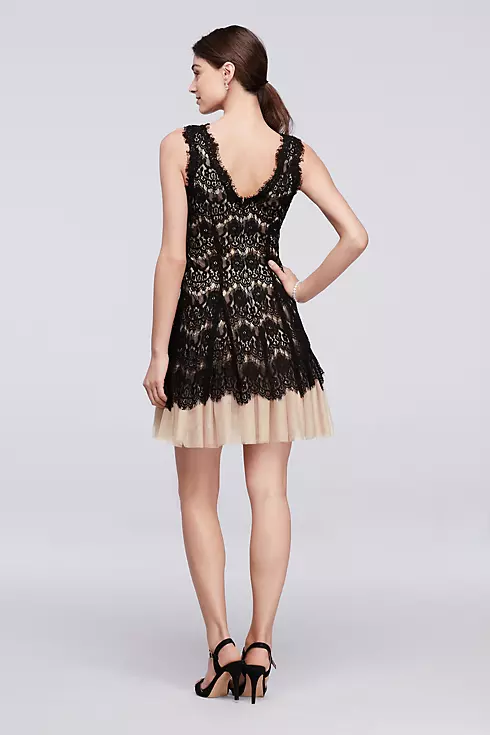Allover Lace Dress with Short Tulle Skirt Image 2