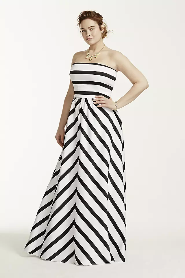 Strapless Striped Ball Gown Image