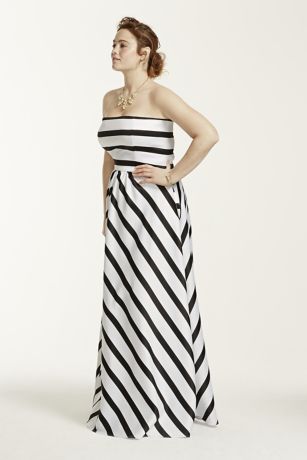 Chevron Stripe Strapless Dress