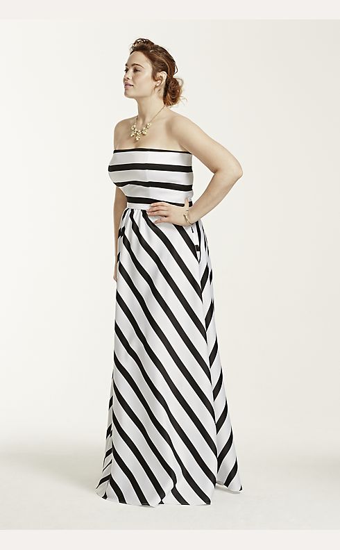 Horizontal Stripes Trumpet Sleeve Dress - Women - Ready-to-Wear