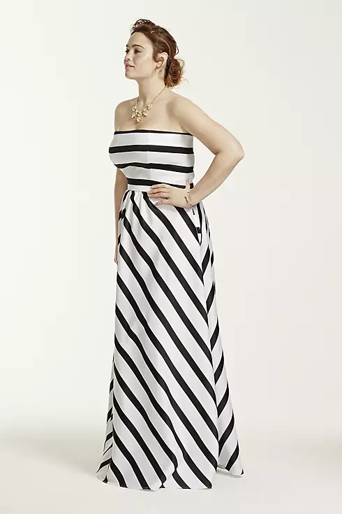 Strapless Striped Ball Gown Image 3