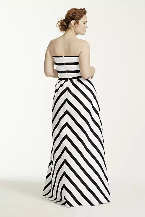 Strapless Striped Ball Gown Image 2