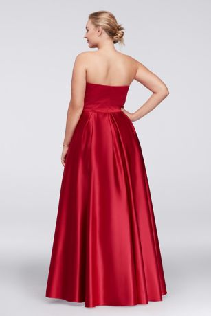 plus size high low ball gown