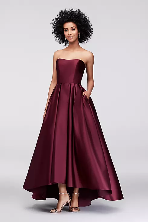 High-Low Lamour Satin Ball Gown Image 1
