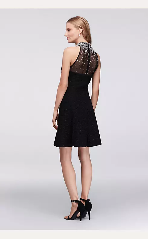 High-Neck Halter Dress with Beaded Collar Image 2