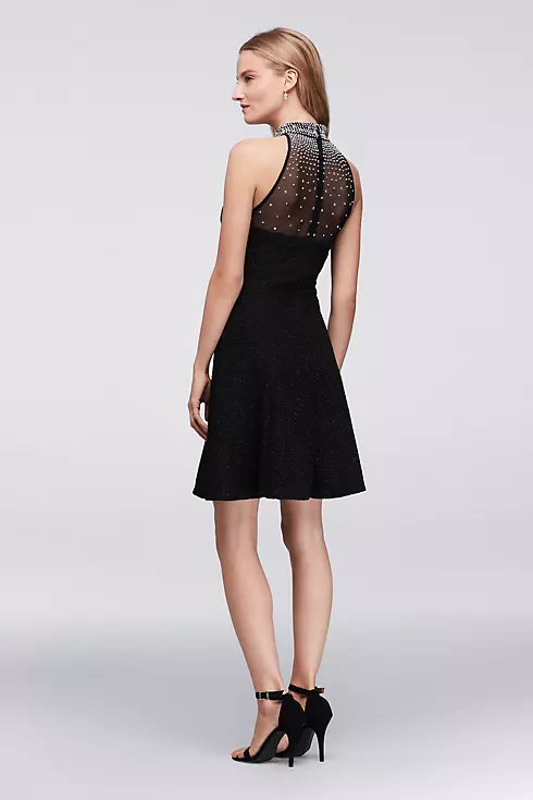High-Neck Halter Dress with Beaded Collar Image 2