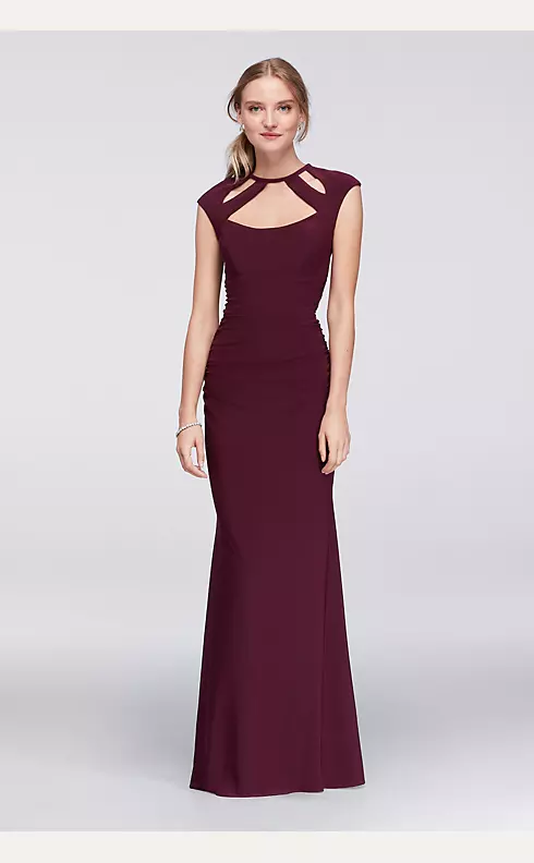 Ruched Sheath Dress With Cutout Neckline Image 1