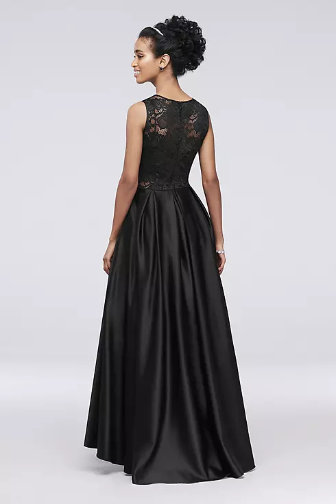 Illusion Lace Satin Ball Gown Image 2