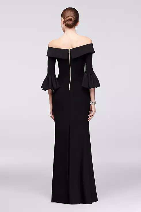 Off-the-Shoulder Bell-Sleeve Jersey Gown Image 2