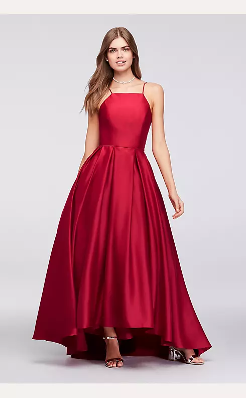 High-Neck Satin Ball Gown  Image 1