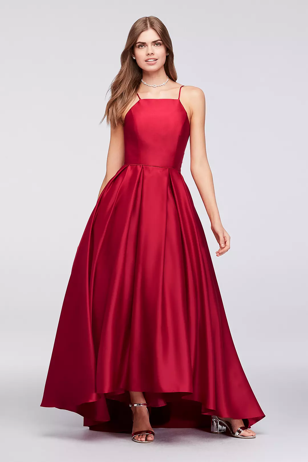 High-Neck Satin Ball Gown  Image