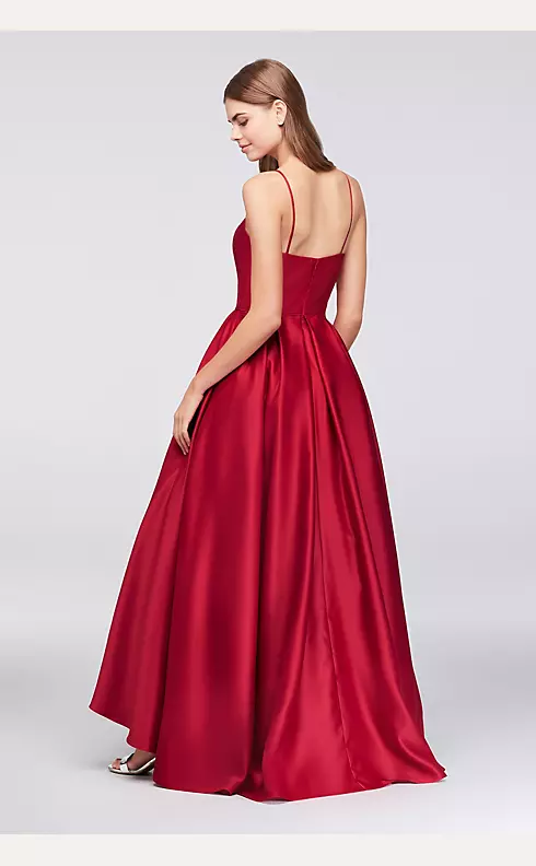 High-Neck Satin Ball Gown  Image 2