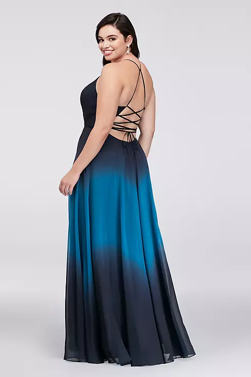 Ombre Chiffon Halter A-Line Gown Image 2