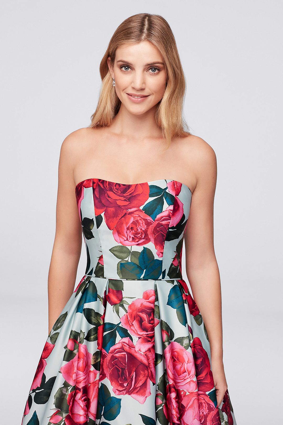 Bold Floral Satin Ball Gown Image 3