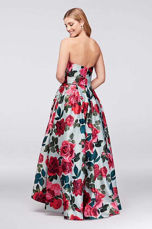 Bold Floral Satin Ball Gown Image 2
