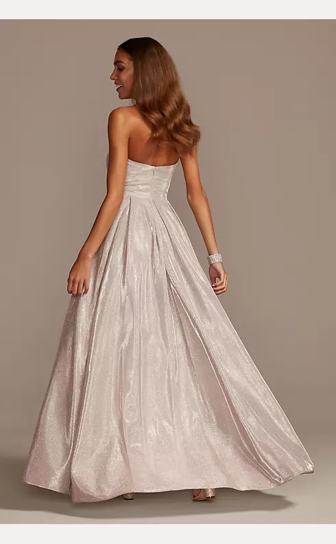 Glittery Strapless Ball Gown with Illusion Plunge Image 2