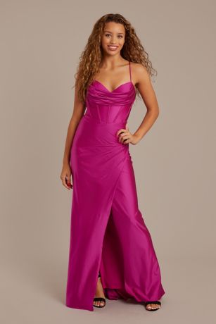 David's bridal pink outlet prom dress