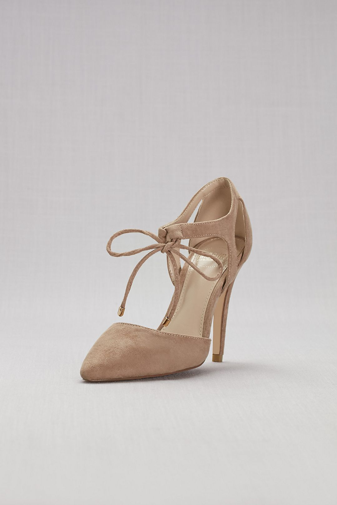 Faux-Suede Ankle-Tie Pointed-Toe Pumps Image 4