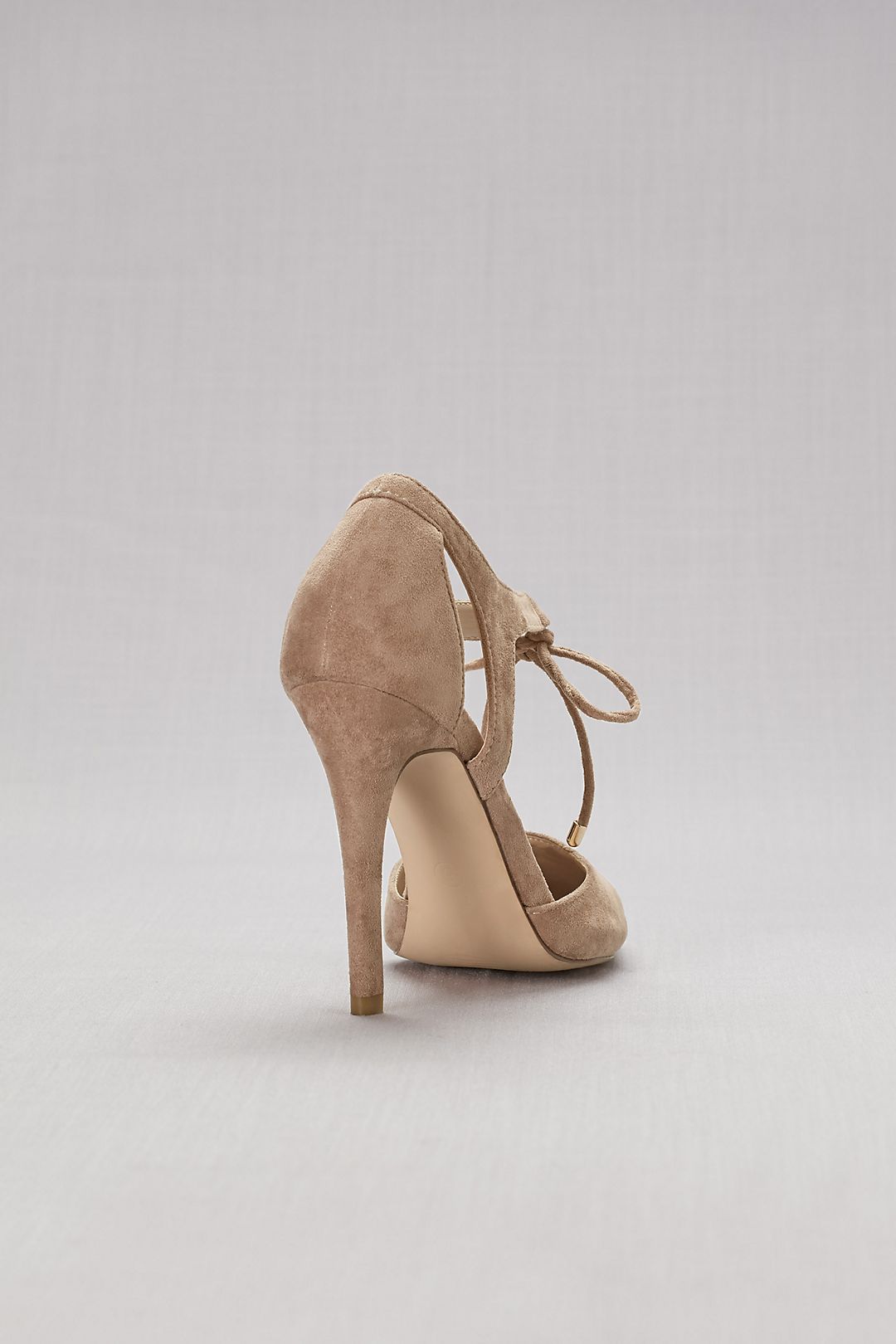 Faux-Suede Ankle-Tie Pointed-Toe Pumps Image 4