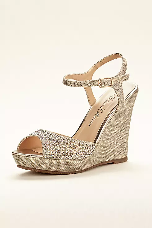 High Heel Wedge Sandal with Ankle Strap Image 1