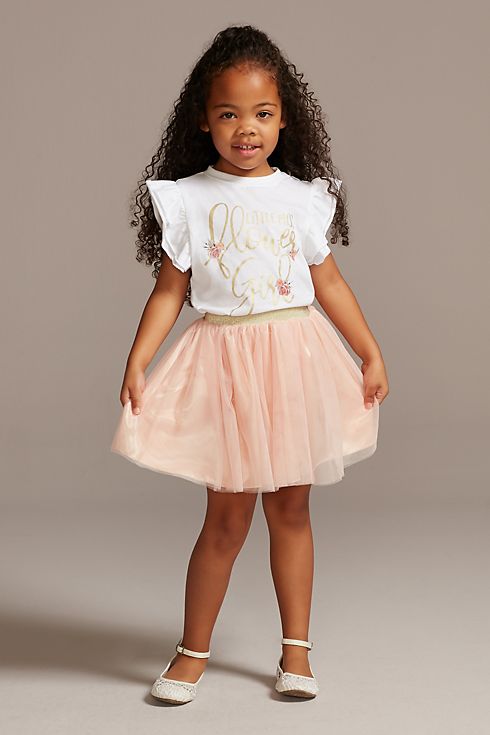 Little Miss Flower Girl T-Shirt and Tutu Skirt Set Image