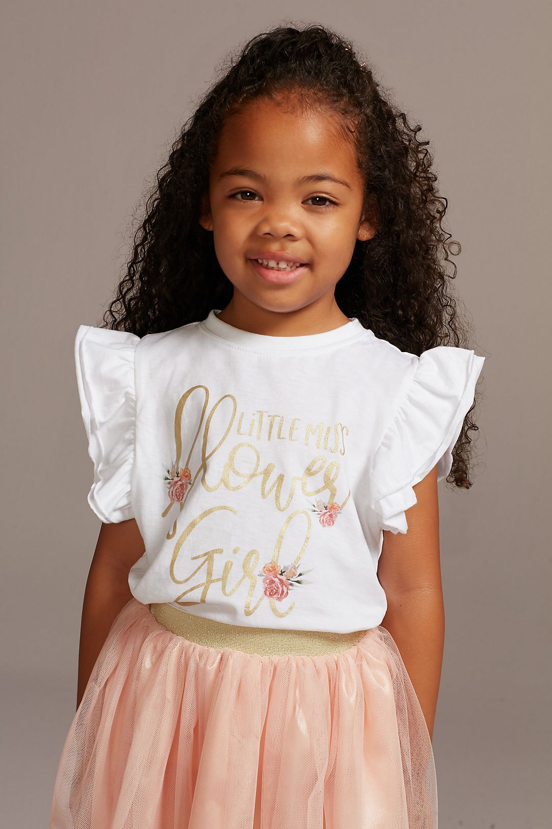Little Miss Flower Girl T-Shirt and Tutu Skirt Set Image 3