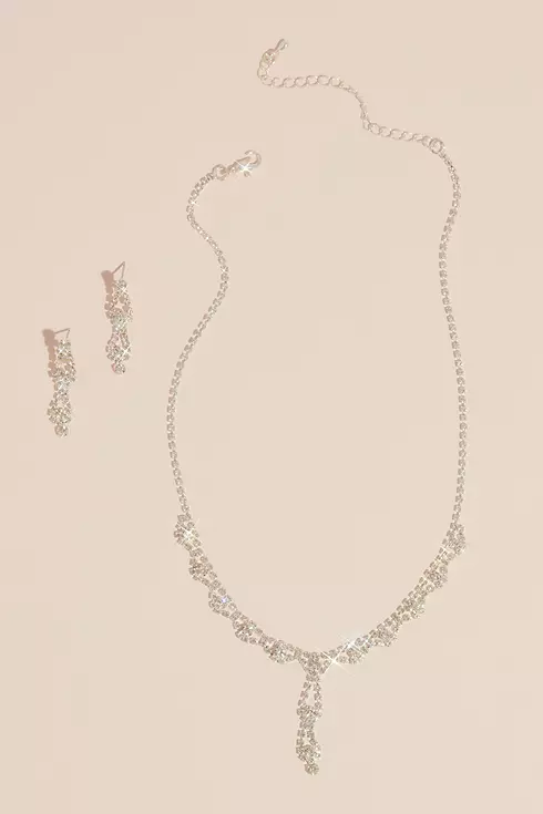 Double Drop Crystal Earring and Necklace Set Image 1