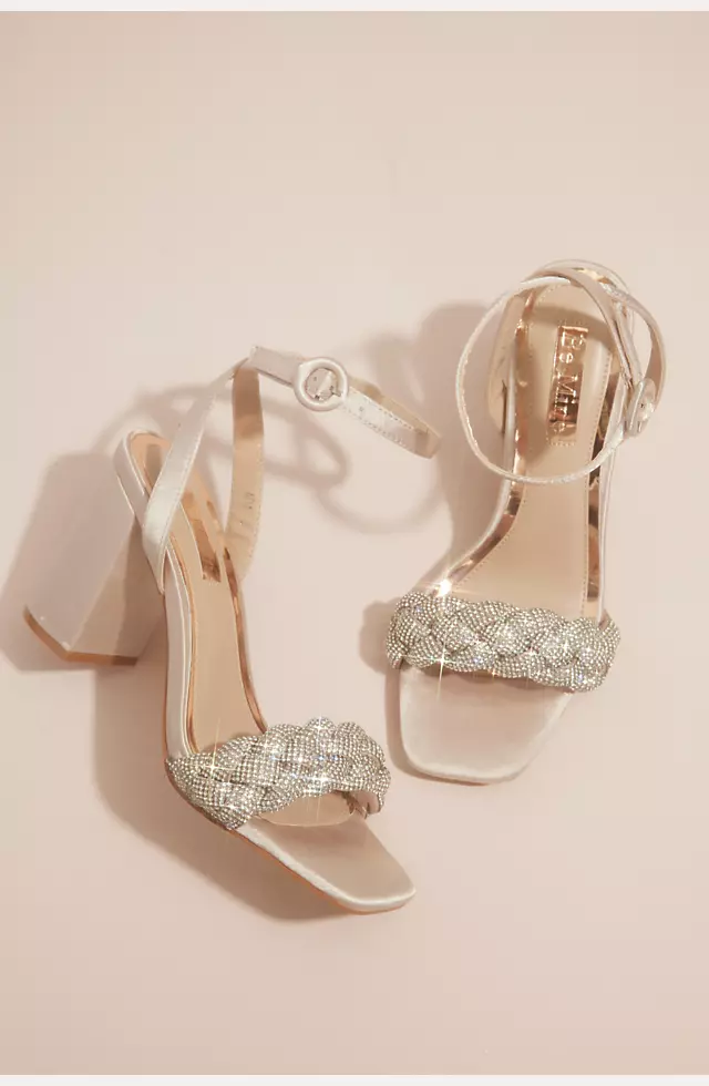 Crystal Embellished Braided Strap Heeled Sandals Image 4