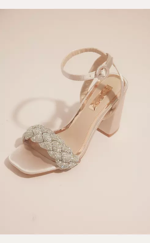 Crystal Embellished Braided Strap Heeled Sandals Image 1