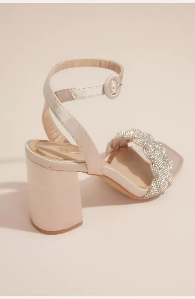 Crystal Embellished Braided Strap Heeled Sandals Image 2