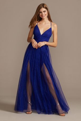 flowy tulle prom dress