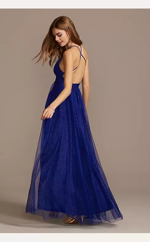 Maisy Blue Tulle Sequin Gown – Sweetheart Neckline & Tiered Ruffles | KissProm 14 / Royal Blue / Tulle