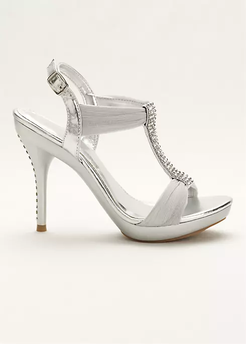 High Heel Sandal with Crystal T-Strap Image 3