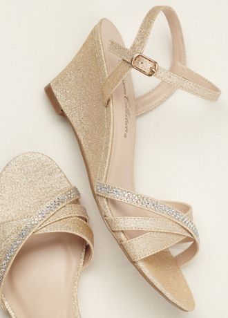 Rhinestone hot sale wedge shoes