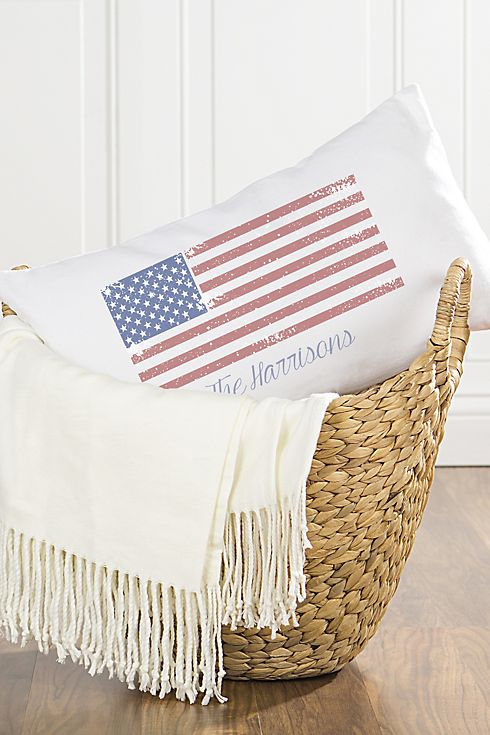 Personalized American Flag Lumbar Pillow Image 5