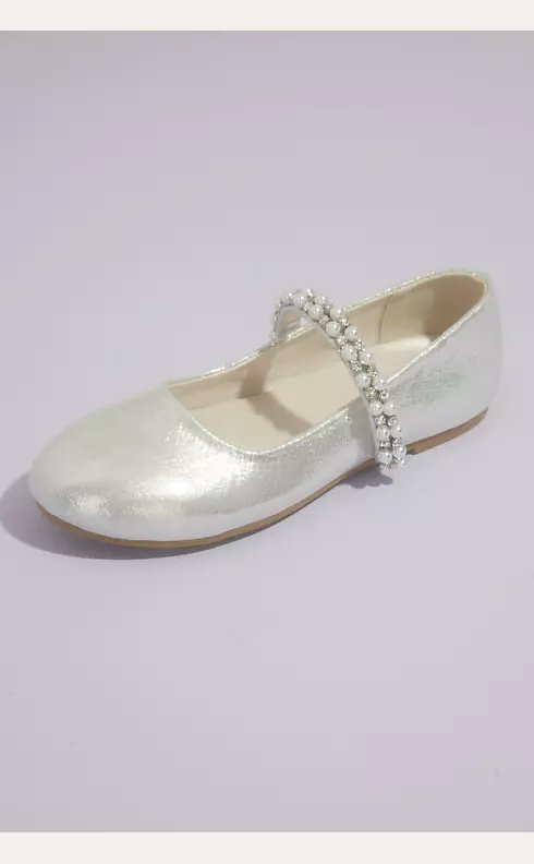 Metallic Mary Jane Ballet Flats Image 1