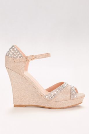 Crystal-Embellished Platform Wedges | David's Bridal