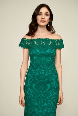 Off the Shoulder Gown Tadashi Shoji Lace Dress