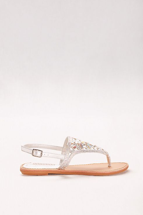 Slingback Sandals with Heavy Crystal Beading Image 3