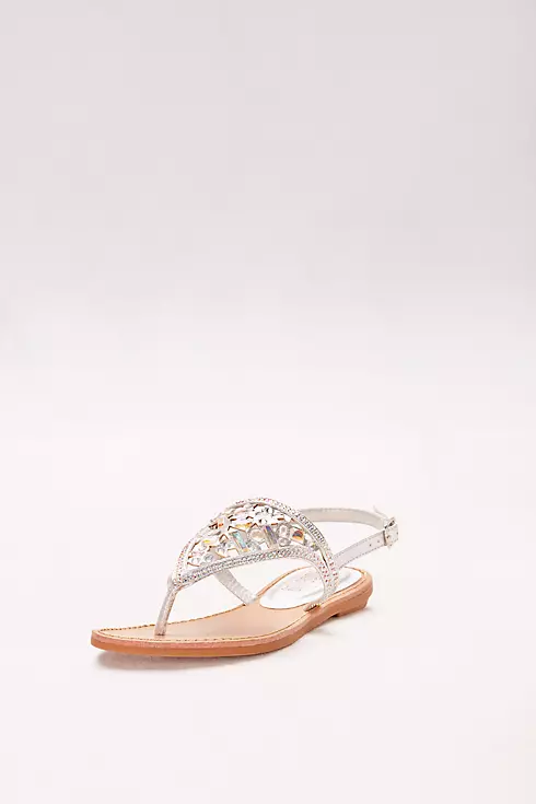 Slingback Sandals with Heavy Crystal Beading Image 1